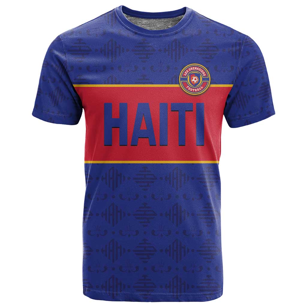 Custom Afro Haiti Football T shirt Le Rouge et Bleu Sporty Style - African Pride