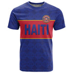 Custom Afro Haiti Football T shirt Le Rouge et Bleu Sporty Style - African Pride