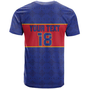 Custom Afro Haiti Football T shirt Le Rouge et Bleu Sporty Style - African Pride