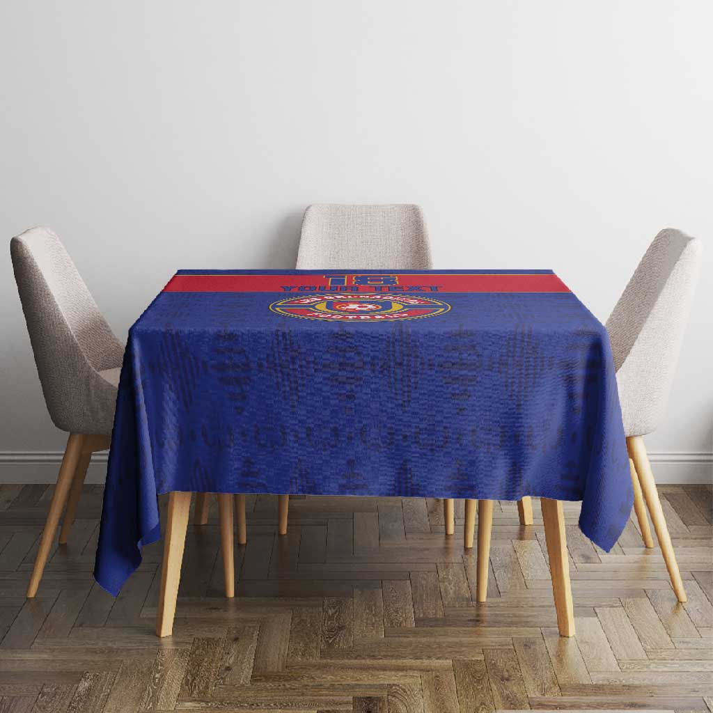 Custom Afro Haiti Football Tablecloth Le Rouge et Bleu Sporty Style - African Pride
