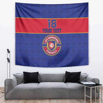 Custom Afro Haiti Football Tapestry Le Rouge et Bleu Sporty Style - African Pride