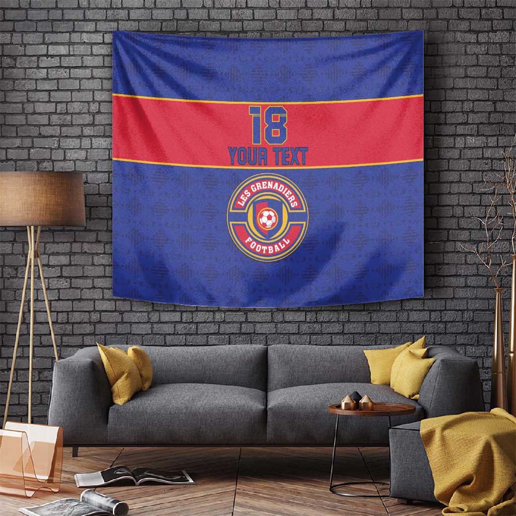 Custom Afro Haiti Football Tapestry Le Rouge et Bleu Sporty Style - African Pride