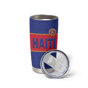 Custom Afro Haiti Football Tumbler Cup Le Rouge et Bleu Sporty Style - African Pride