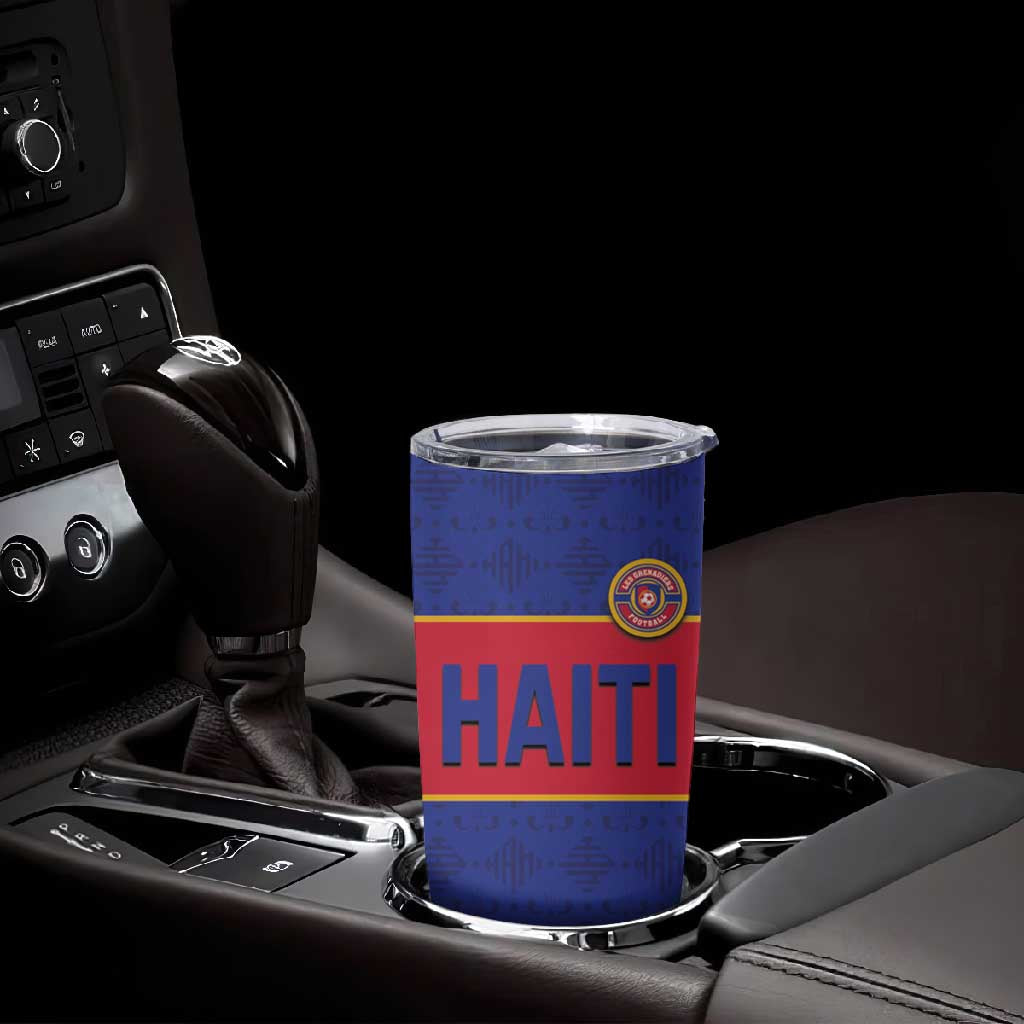 Custom Afro Haiti Football Tumbler Cup Le Rouge et Bleu Sporty Style - African Pride