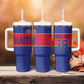 Custom Afro Haiti Football Tumbler With Handle Le Rouge et Bleu Sporty Style - African Pride