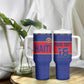 Custom Afro Haiti Football Tumbler With Handle Le Rouge et Bleu Sporty Style - African Pride