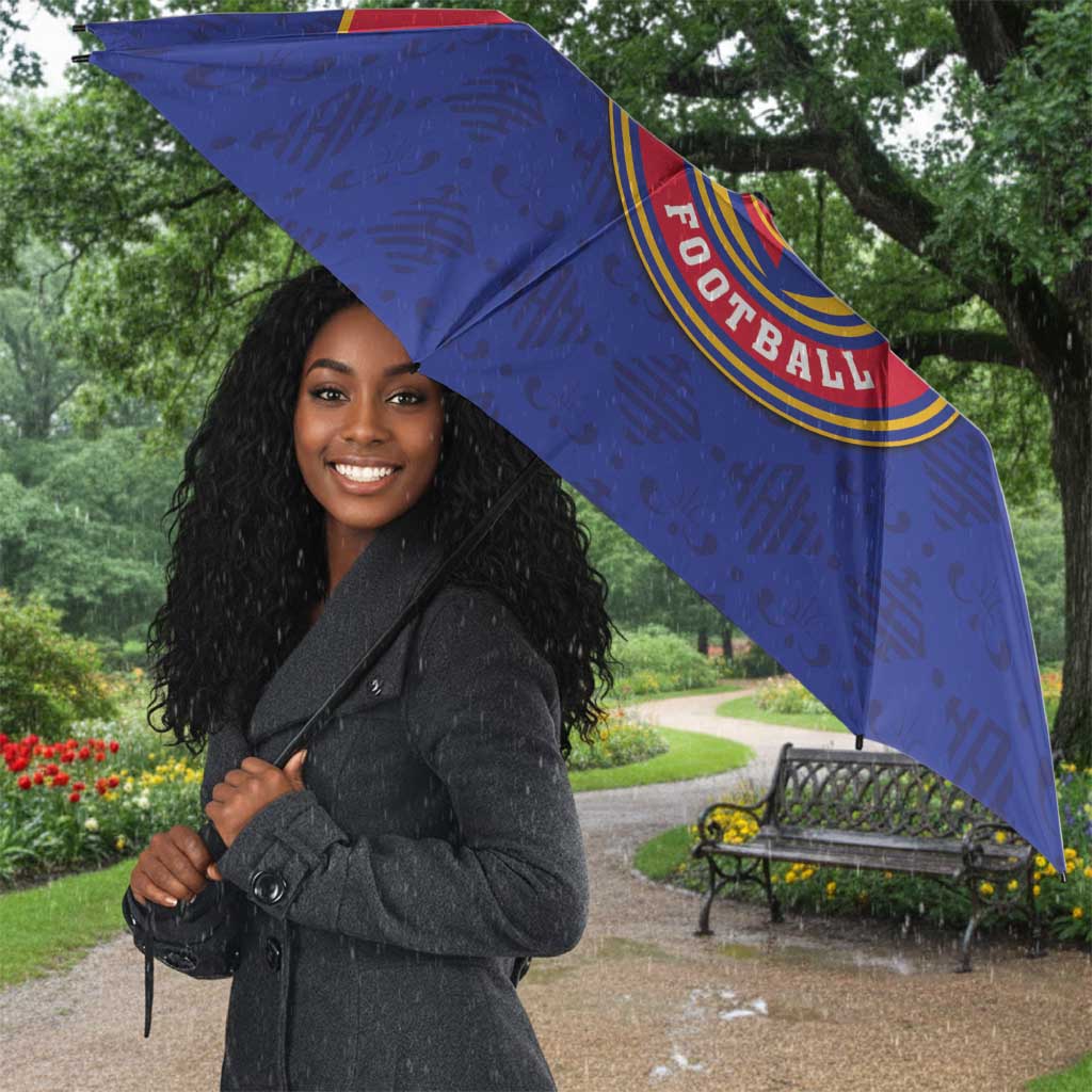 Custom Afro Haiti Football Umbrella Le Rouge et Bleu Sporty Style