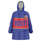 Custom Afro Haiti Football Wearable Blanket Hoodie Le Rouge et Bleu Sporty Style - African Pride