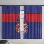 Custom Afro Haiti Football Window Curtain Le Rouge et Bleu Sporty Style - African Pride