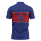 Custom Afro Haiti Football Zipper Polo Shirt Le Rouge et Bleu Sporty Style