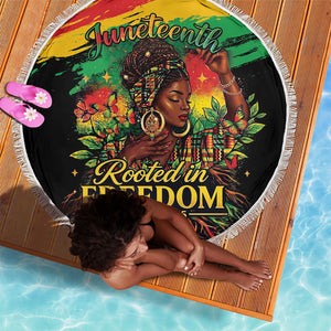 Juneteenth Rooted in Freedom Beach Blanket Black Pride African Queen