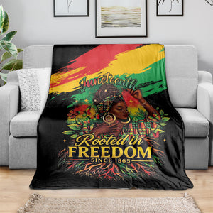 Juneteenth Rooted in Freedom Blanket Black Pride African Queen