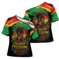 Juneteenth Rooted in Freedom Cross Shoulder Shirt Black Pride African Queen