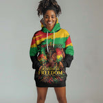 Juneteenth Rooted in Freedom Hoodie Dress Black Pride African Queen