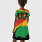 Juneteenth Rooted in Freedom Kid Short Sleeve Dress Black Pride African Queen