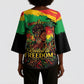 Juneteenth Rooted in Freedom Kimono Sleeve Blouse Black Pride African Queen