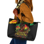 Juneteenth Rooted in Freedom Leather Tote Bag Black Pride African Queen