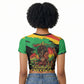 Juneteenth Rooted in Freedom Raglan Cropped T shirt Black Pride African Queen