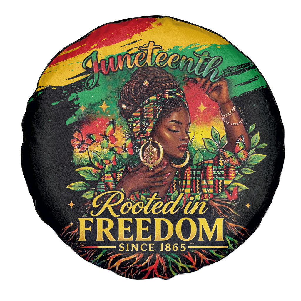 Juneteenth Rooted in Freedom Spare Tire Cover Black Pride African Queen