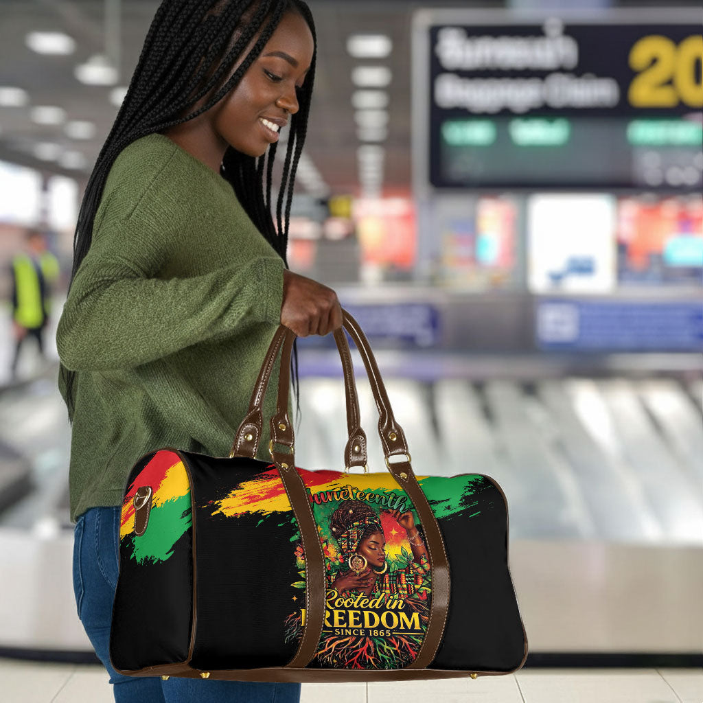 Juneteenth Rooted in Freedom Travel Bag Black Pride African Queen