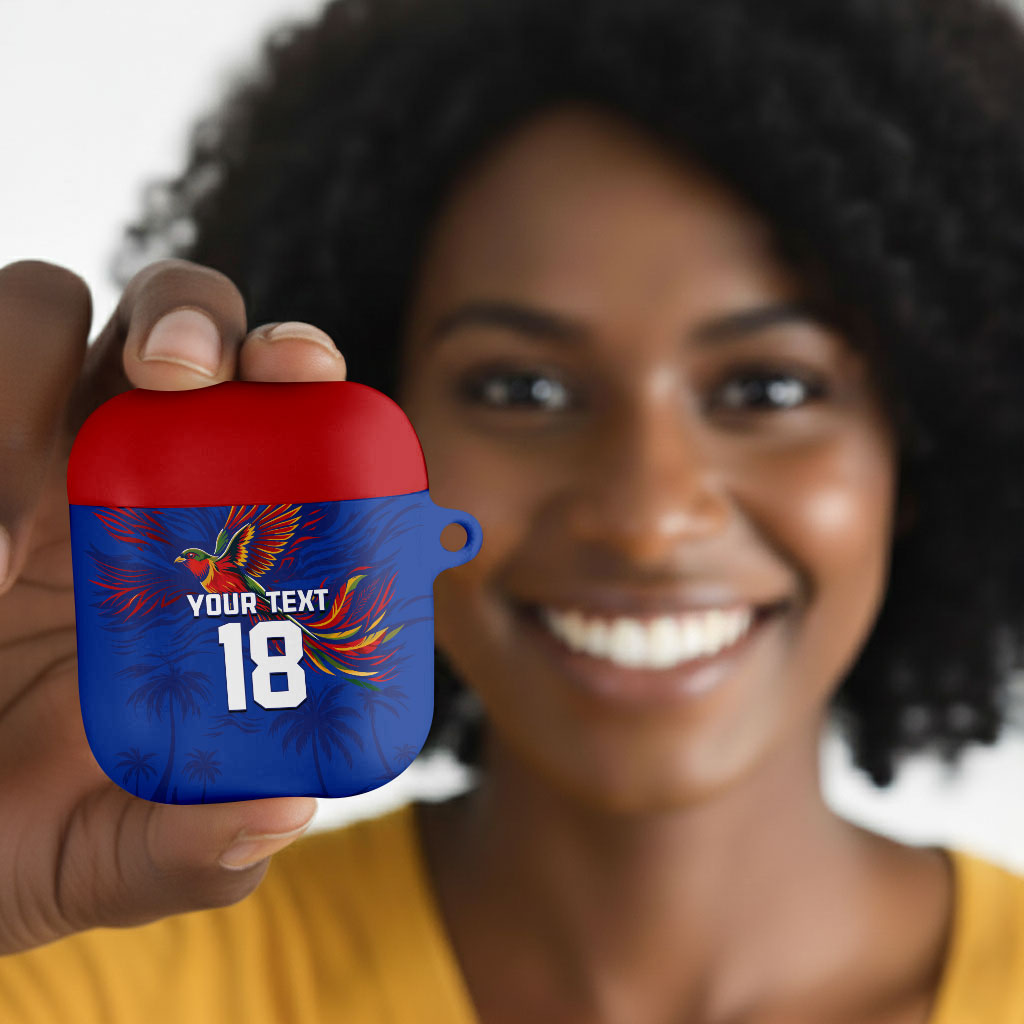 Haiti Heritage Football 2026 Custom AirPods Case Hispaniolan Trogon Bird