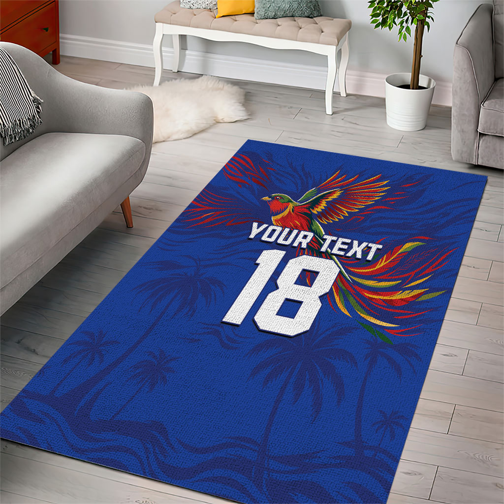 Haiti Heritage Football 2026 Custom Area Rug Hispaniolan Trogon Bird