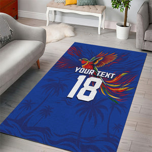 Haiti Heritage Football 2026 Custom Area Rug Hispaniolan Trogon Bird