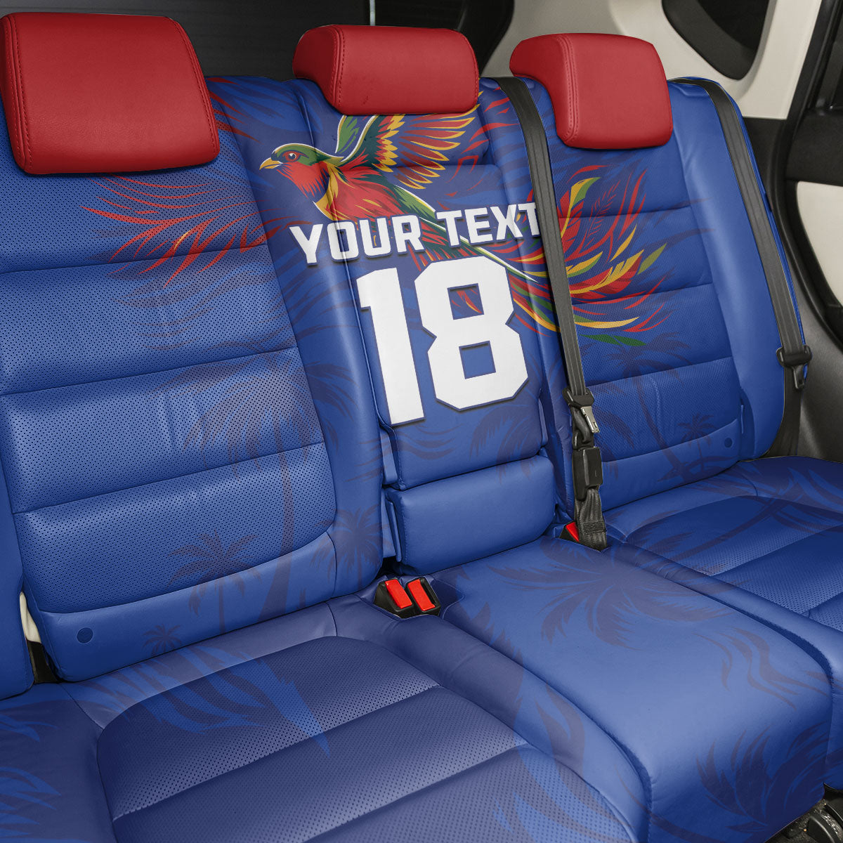 Haiti Heritage Football 2026 Custom Back Car Seat Cover Hispaniolan Trogon Bird