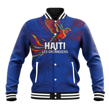 Haiti Heritage Football 2026 Custom Baseball Jacket Hispaniolan Trogon Bird