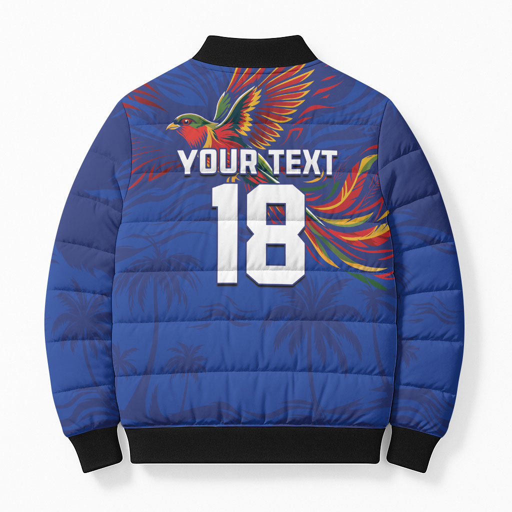 Haiti Heritage Football 2026 Custom Bomber Puffer Jacket Hispaniolan Trogon Bird