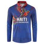 Haiti Heritage Football 2026 Custom Button Sweatshirt Hispaniolan Trogon Bird