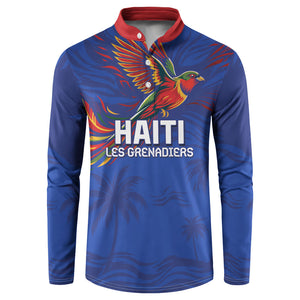 Haiti Heritage Football 2026 Custom Button Sweatshirt Hispaniolan Trogon Bird