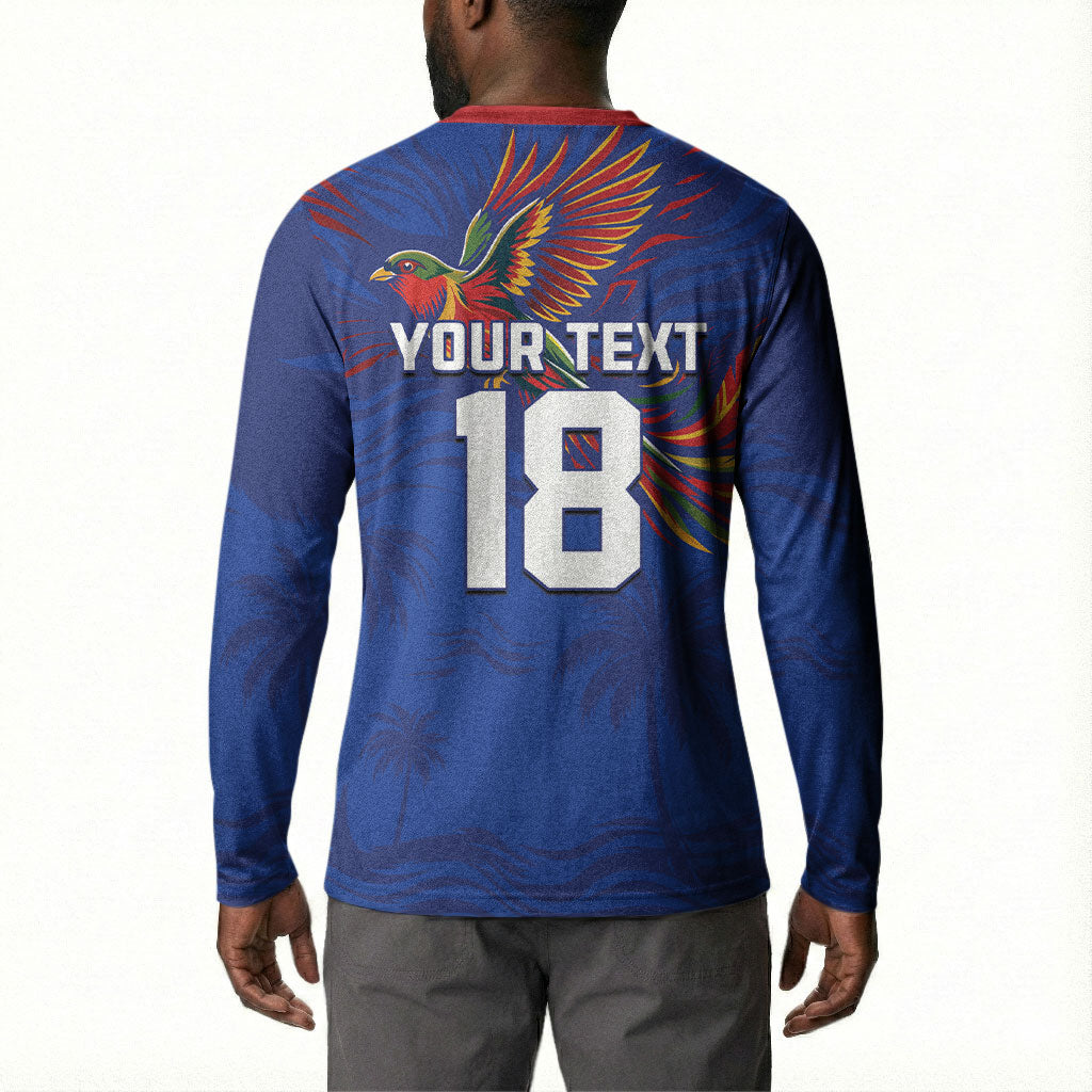 Haiti Heritage Football 2026 Custom Button Sweatshirt Hispaniolan Trogon Bird