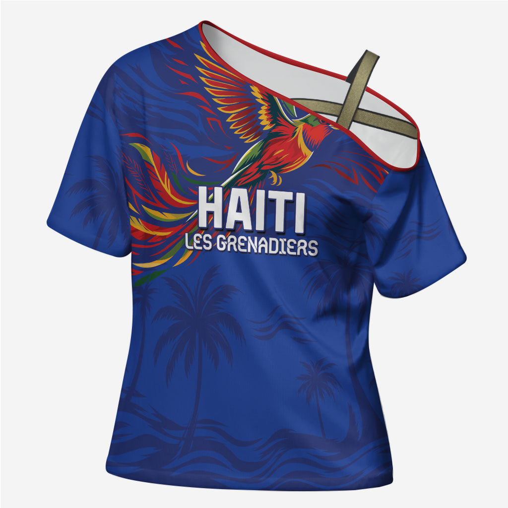 Haiti Heritage Football 2026 Custom Cross Shoulder Shirt Hispaniolan Trogon Bird
