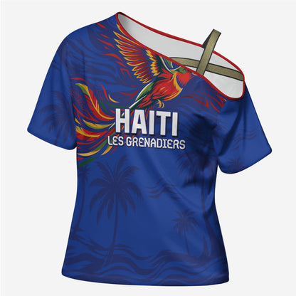 Haiti Heritage Football 2026 Custom Cross Shoulder Shirt Hispaniolan Trogon Bird