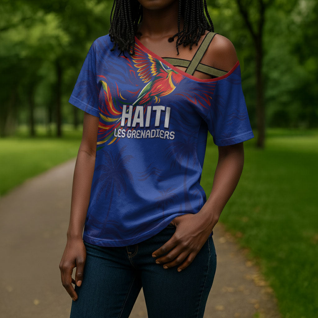 Haiti Heritage Football 2026 Custom Cross Shoulder Shirt Hispaniolan Trogon Bird