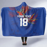 Haiti Heritage Football 2026 Custom Hooded Blanket Hispaniolan Trogon Bird