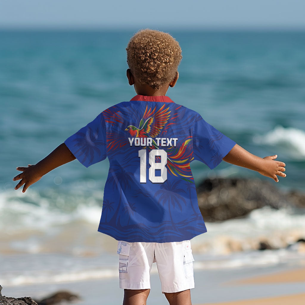 Haiti Heritage Football 2026 Custom Kid Hawaiian Shirt Hispaniolan Trogon Bird
