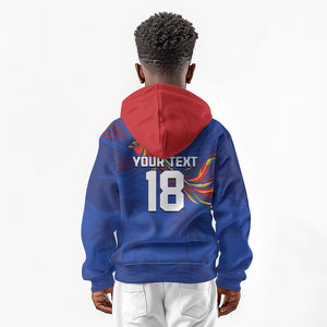 Haiti Heritage Football 2026 Custom Kid Hoodie Hispaniolan Trogon Bird
