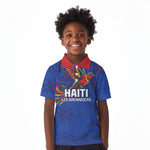 Haiti Heritage Football 2026 Custom Kid Polo Shirt Hispaniolan Trogon Bird