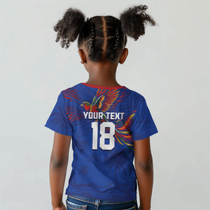 Haiti Heritage Football 2026 Custom Kid T shirt Hispaniolan Trogon Bird