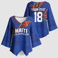 Haiti Heritage Football 2026 Custom Kimono Sleeve Blouse Hispaniolan Trogon Bird