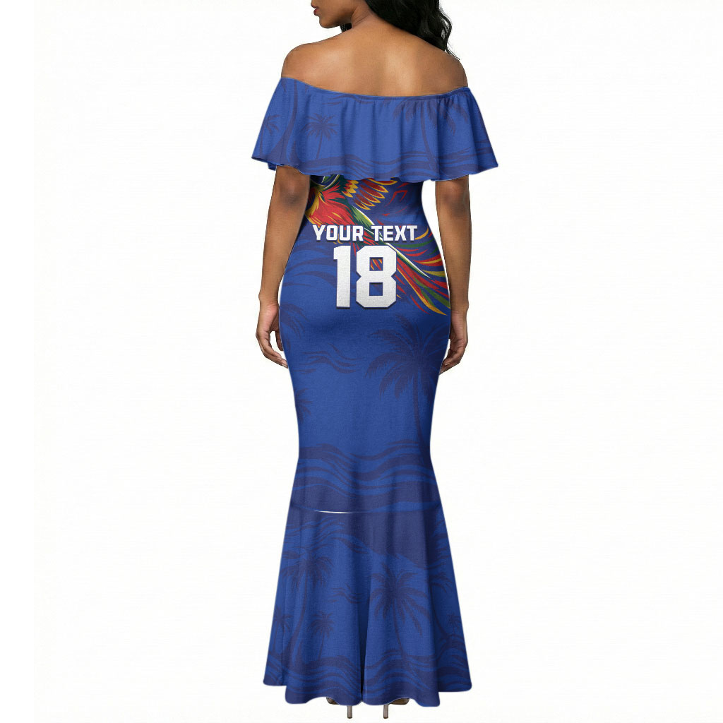 Haiti Heritage Football 2026 Custom Mermaid Dress Hispaniolan Trogon Bird