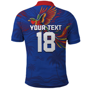 Haiti Heritage Football 2026 Custom Polo Shirt Hispaniolan Trogon Bird