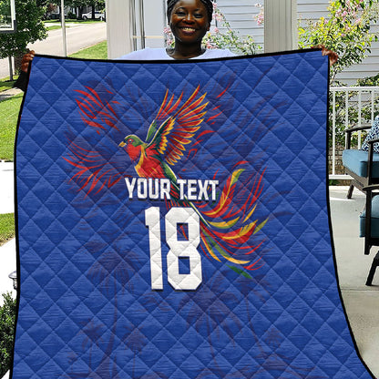 Haiti Heritage Football 2026 Custom Quilt Hispaniolan Trogon Bird