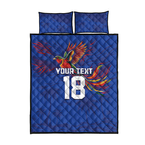 Haiti Heritage Football 2026 Custom Quilt Bed Set Hispaniolan Trogon Bird