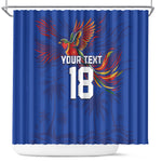 Haiti Heritage Football 2026 Custom Shower Curtain Hispaniolan Trogon Bird