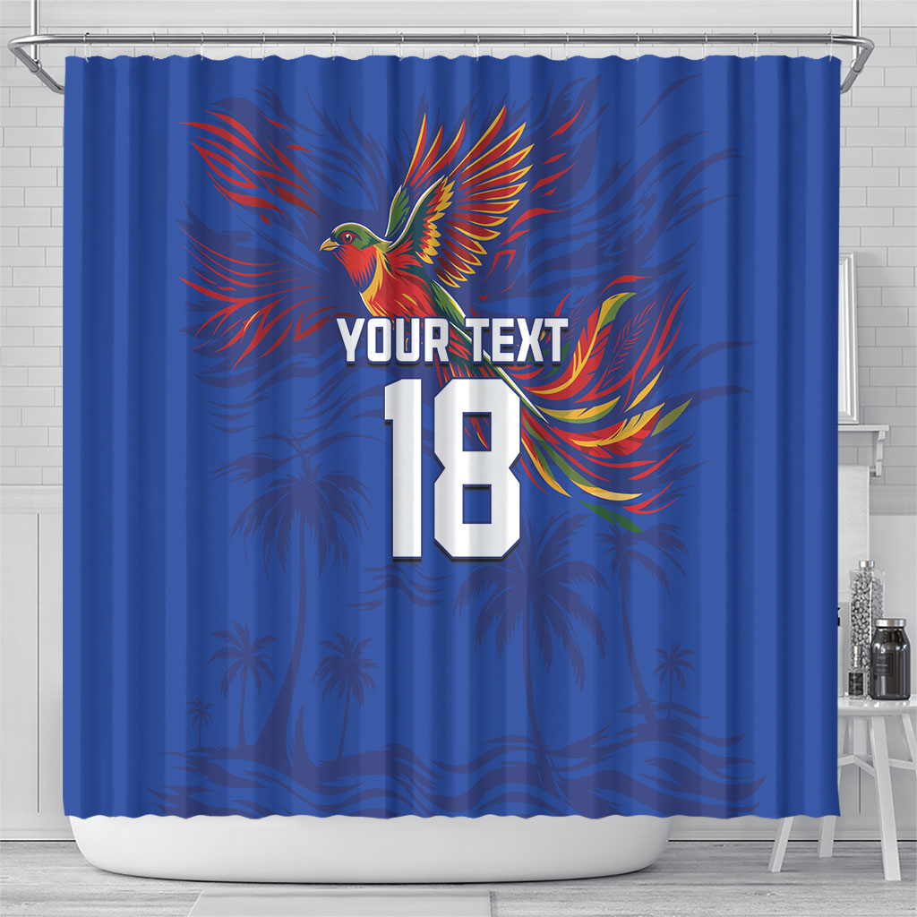 Haiti Heritage Football 2026 Custom Shower Curtain Hispaniolan Trogon Bird