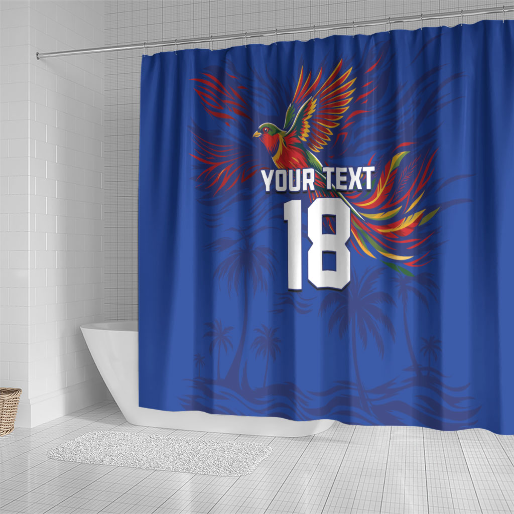 Haiti Heritage Football 2026 Custom Shower Curtain Hispaniolan Trogon Bird