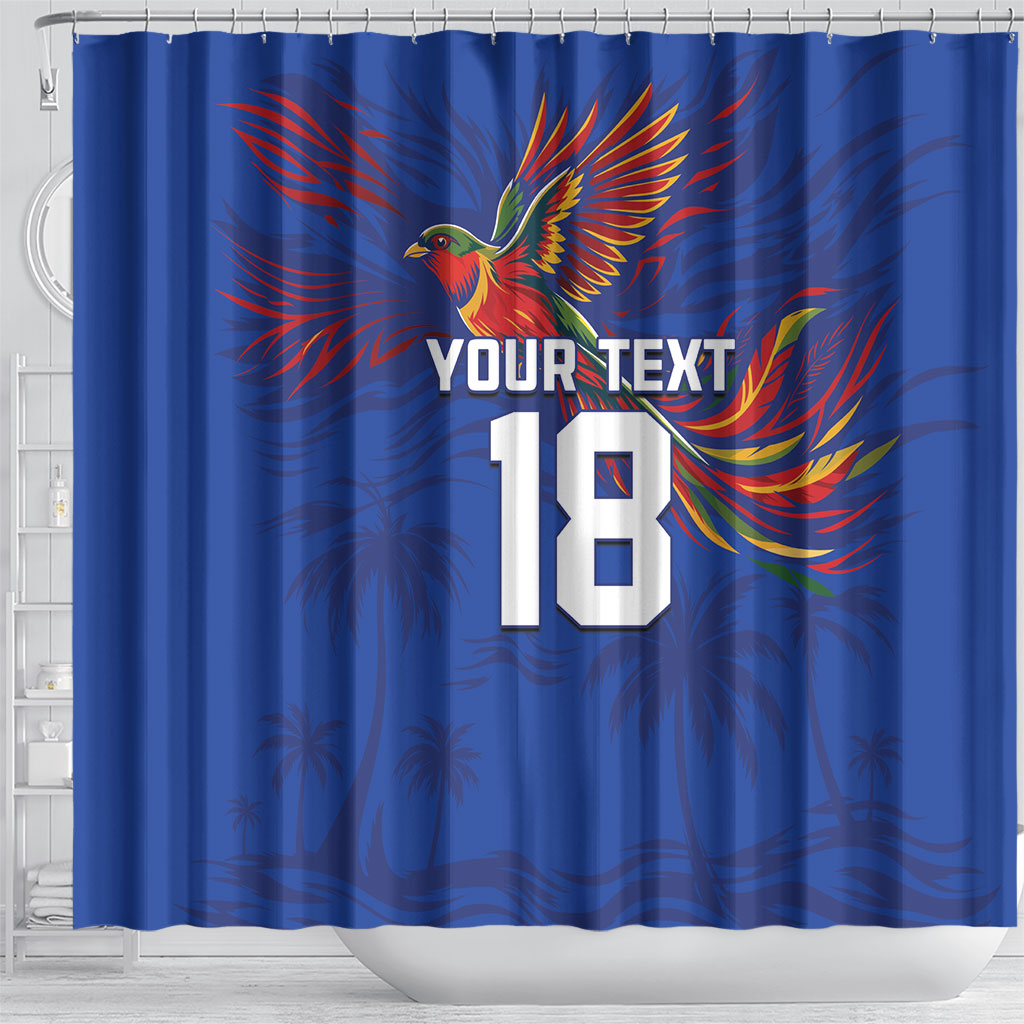 Haiti Heritage Football 2026 Custom Shower Curtain Hispaniolan Trogon Bird